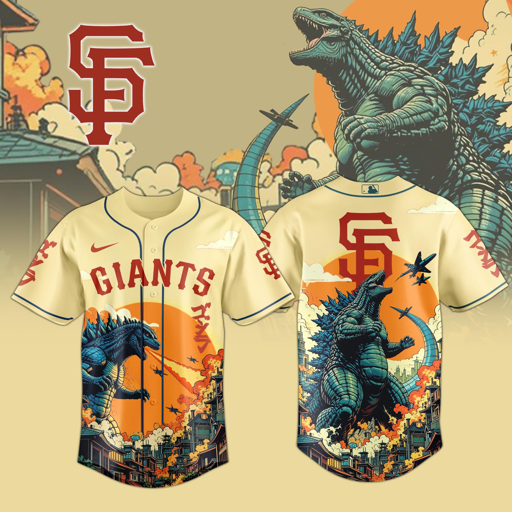 San Francisco Giants Special Godzilla Limited Edition Jersey PT72838