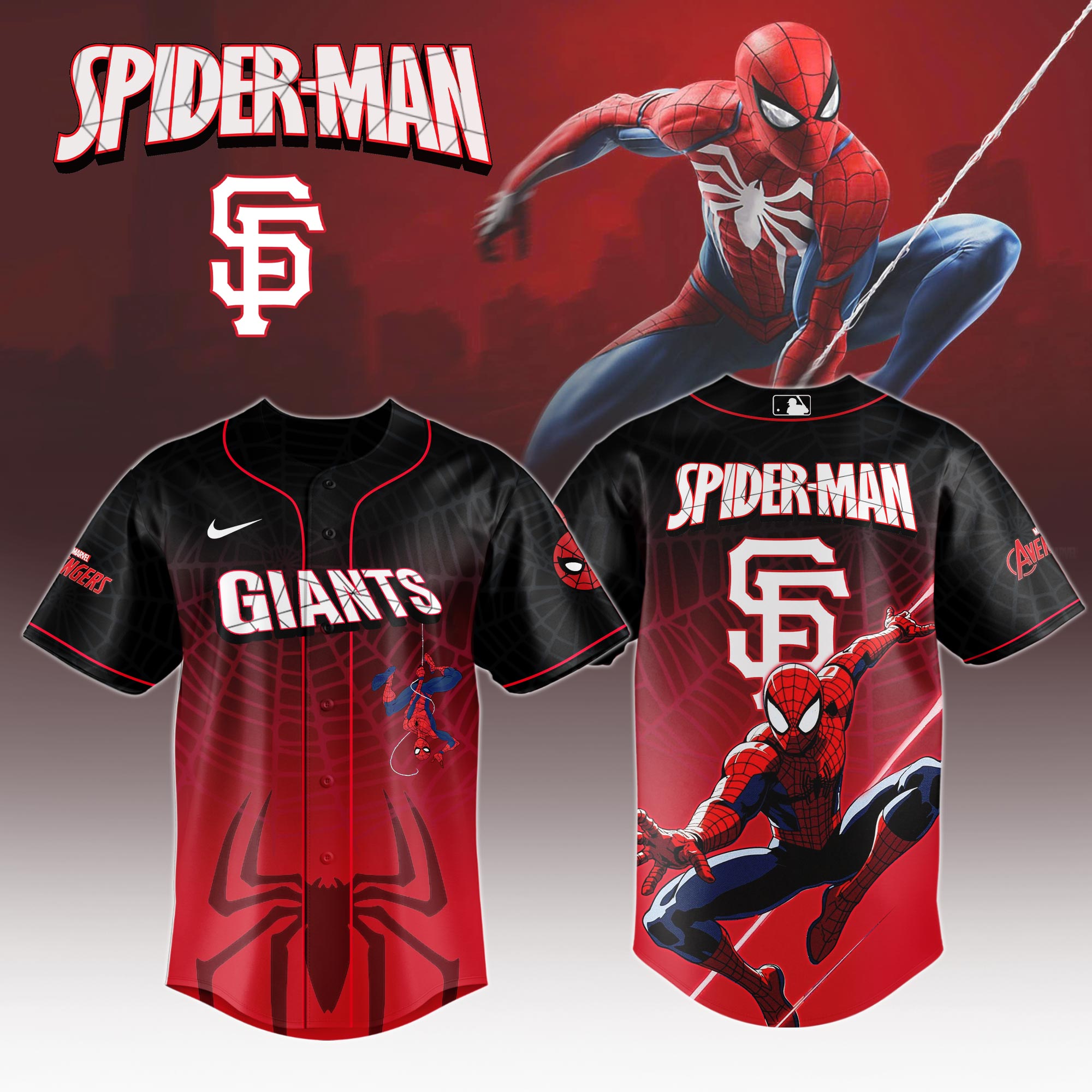 San Francisco Giants X Spider Man Game Night Special Edition Jersey MS06557