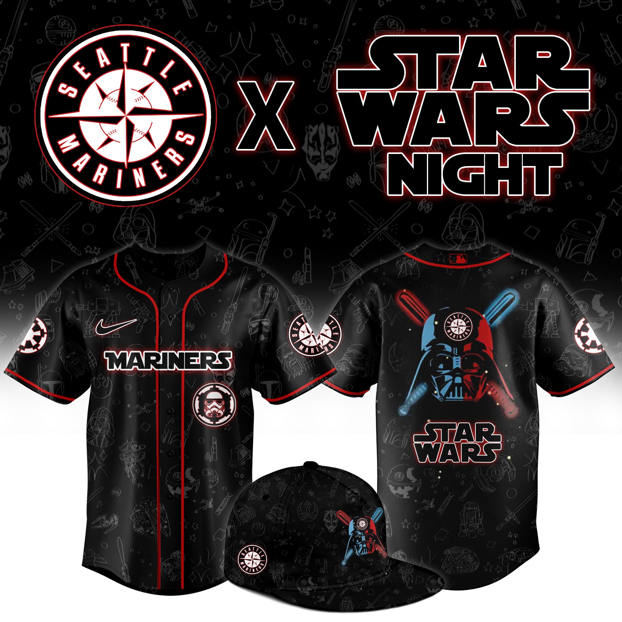 Seattle Mariners 2025 Star Wars Night Limited Jersey MS06580