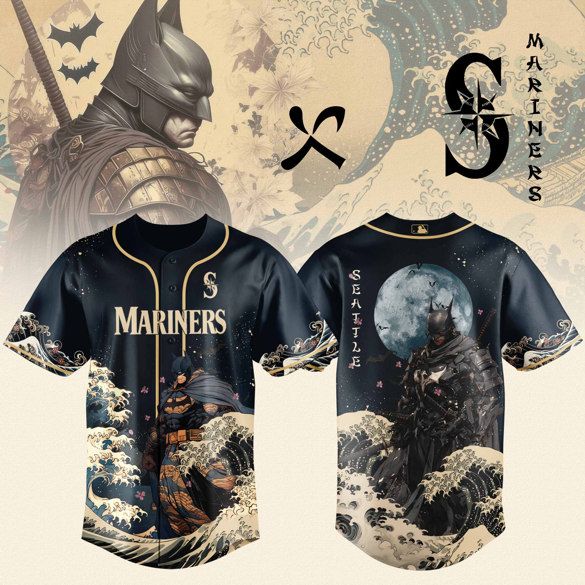 Seattle Mariners x Batman Night Limited Edition Jersey 2025 PT71785