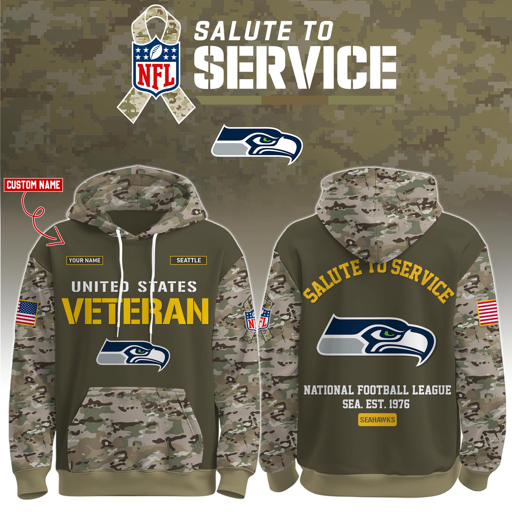 Seattle Seahawks Veteran Birthday Limited Editions Ver 3 PT76118
