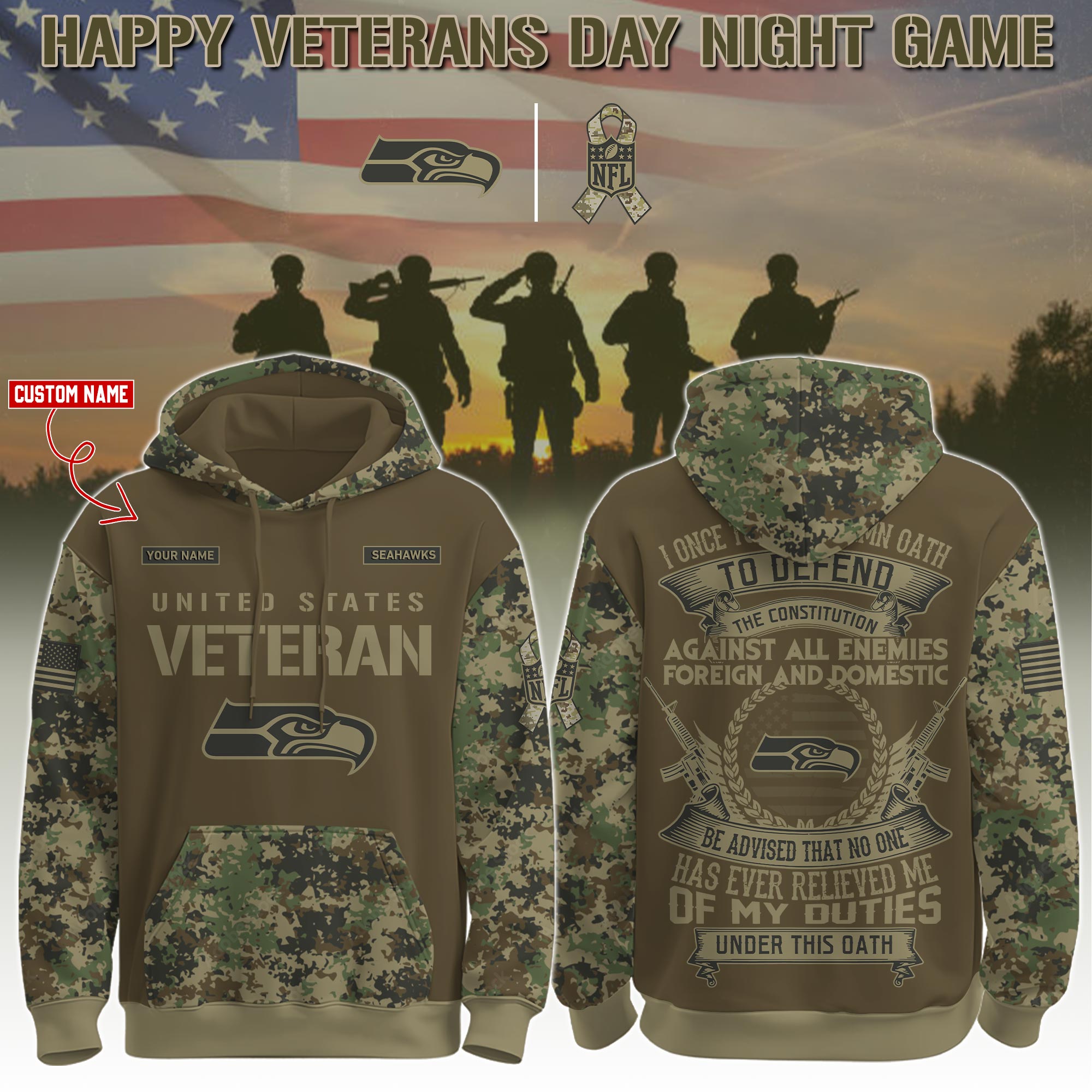 Seattle Seahawks Veteran Limited Editions Hoodie Ver 2 PT76120