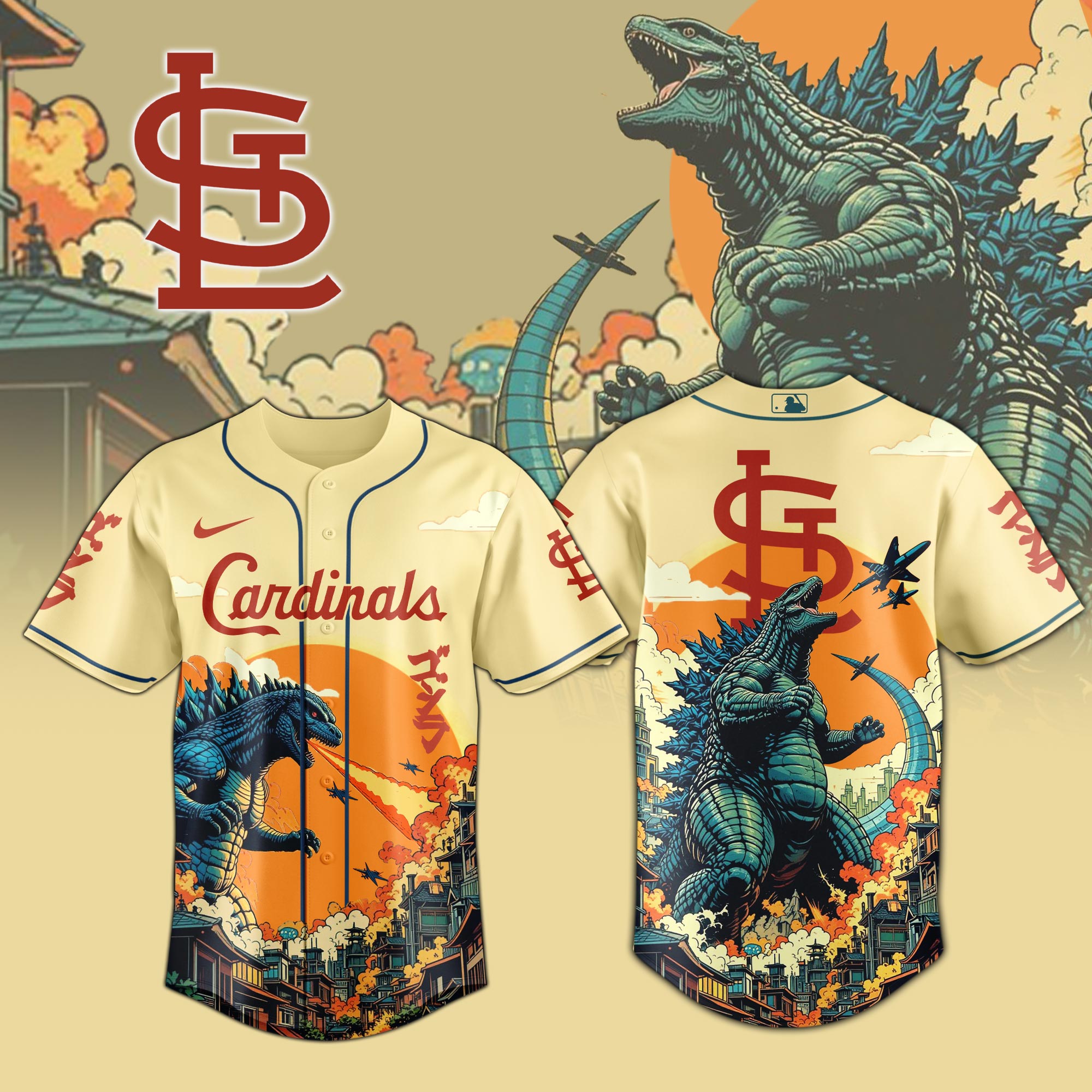 St. Louis Cardinals Special Godzilla Limited Edition Jersey PT72839