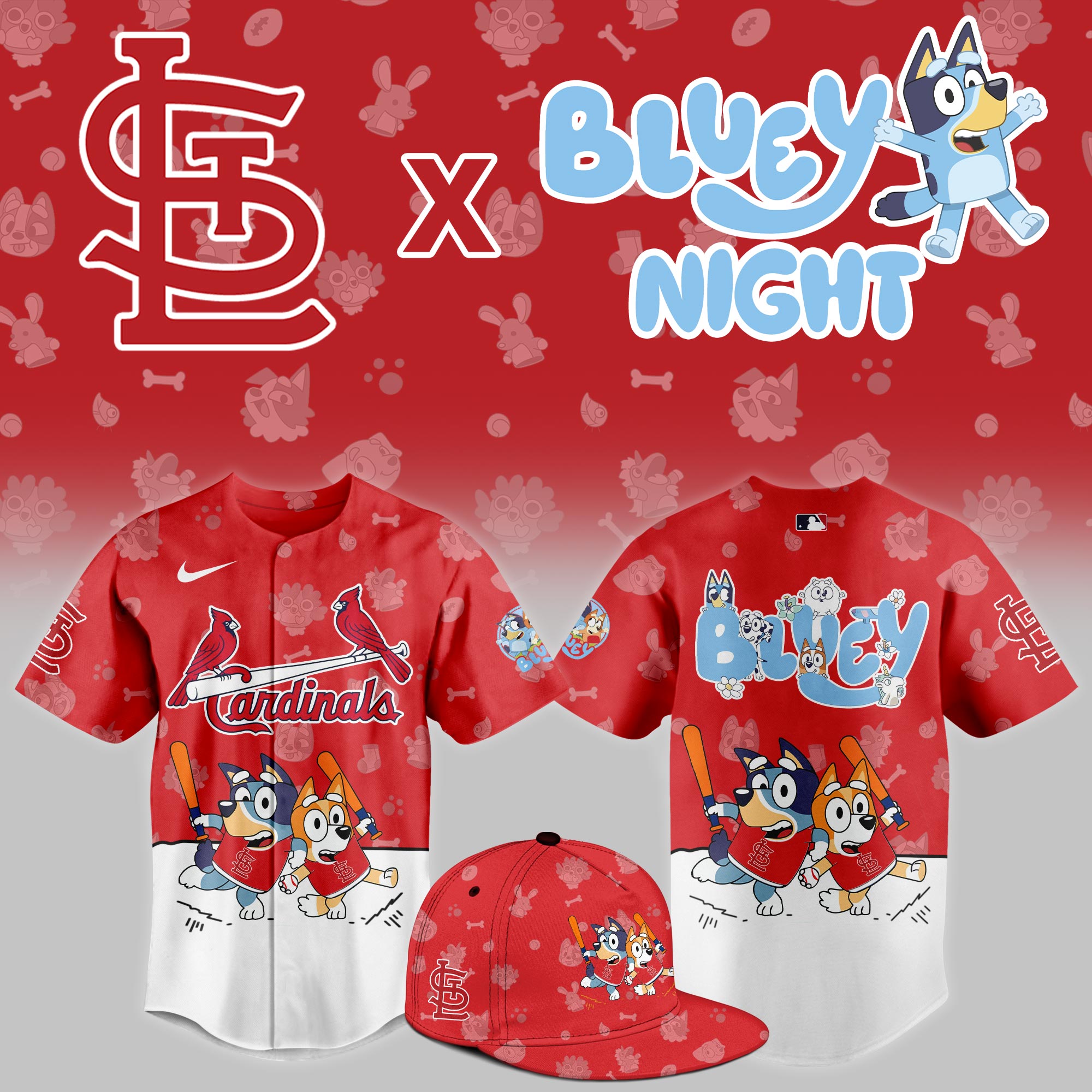 Stlouis Cardinals 2025 Bluey Night Game Limited Jersey PT68365