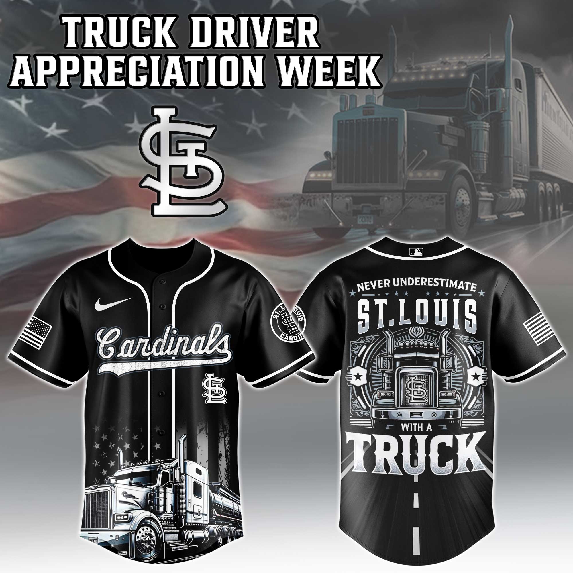 Stlouis Cardinals Mlb X Nation Truck Driver Appreciation Week Limited Edition Jersey 2025 PT68119