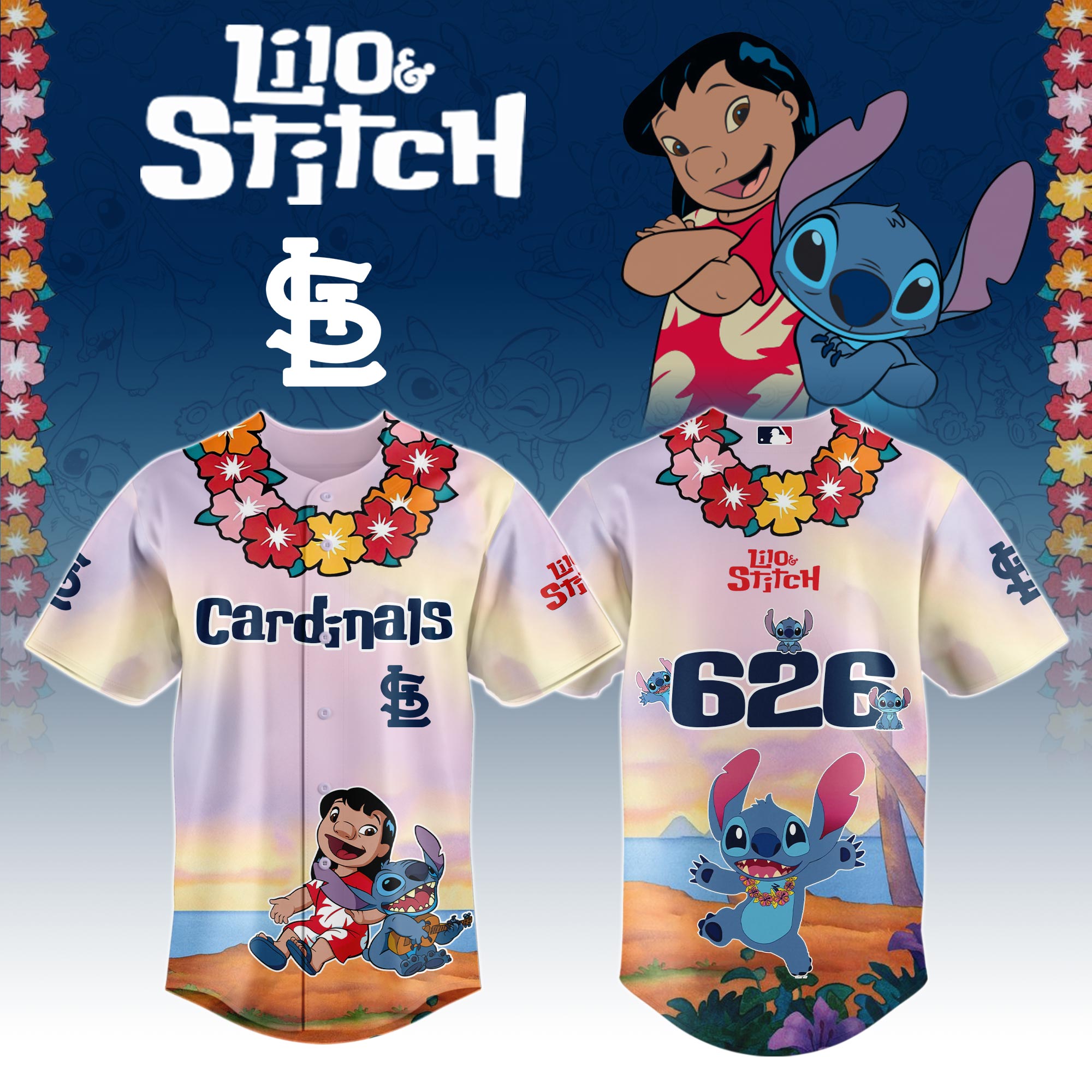 Stlouis Cardinals X Lilo & Stitch Special Edition Jersey 2025 MLB X Lilo & Stitch Jersey PT67930
