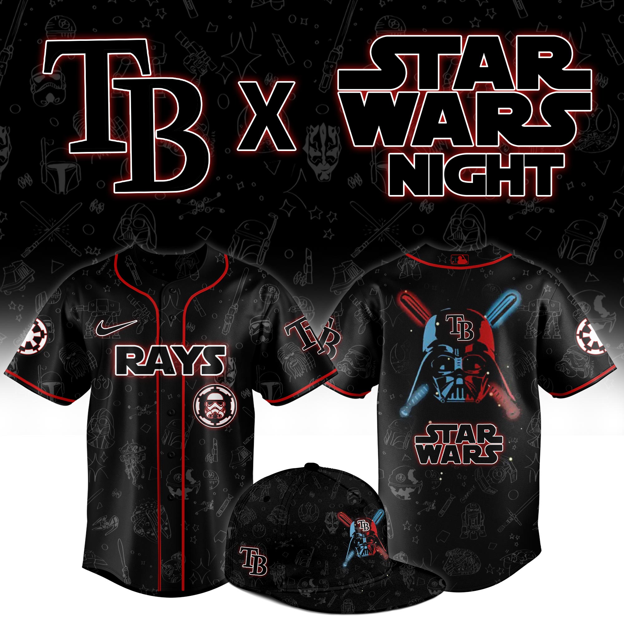 Tampa Bay Rays 2025 Star Wars Night Limited Jersey MS06591