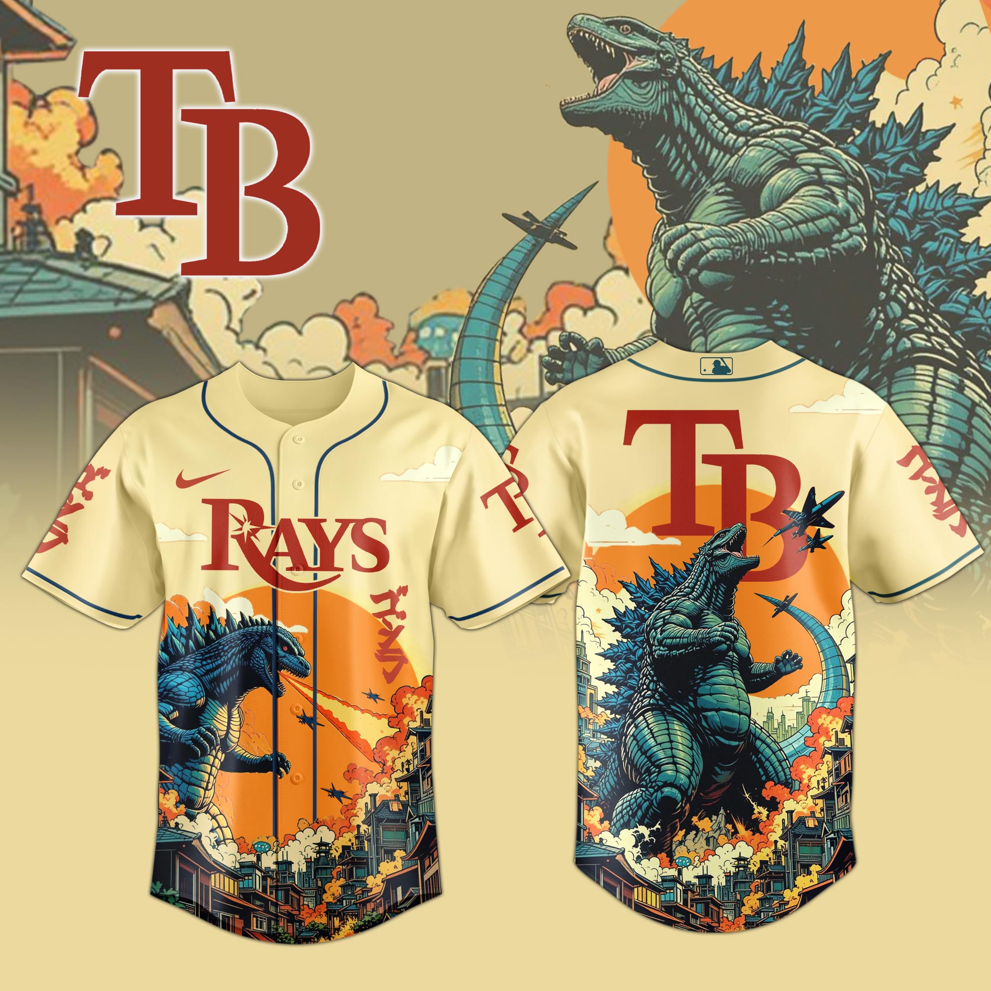 Tampa Bay Rays Special Godzilla Limited Edition Jersey PT72840
