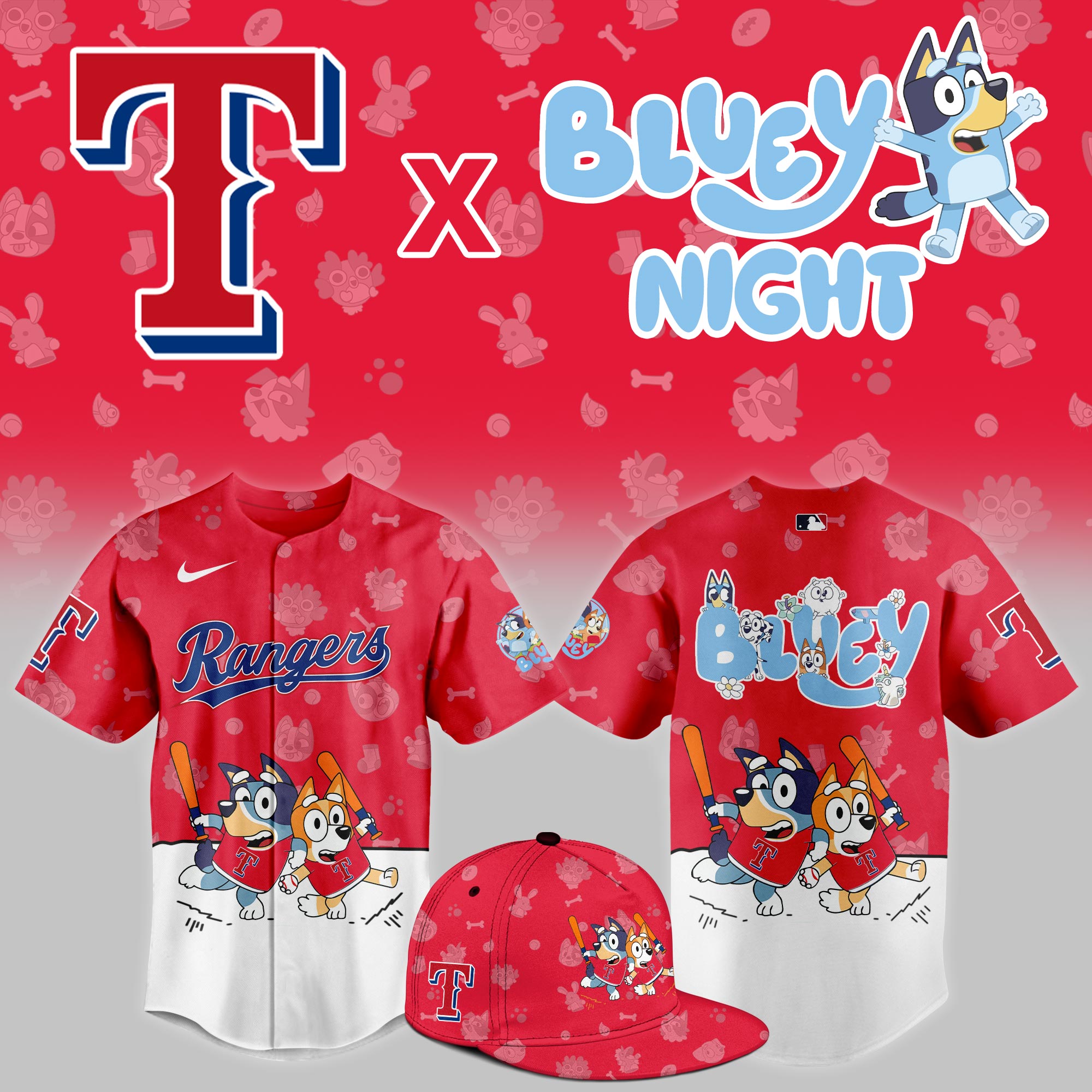 Texas Rangers 2025 Bluey Night Limited Jersey PT68366