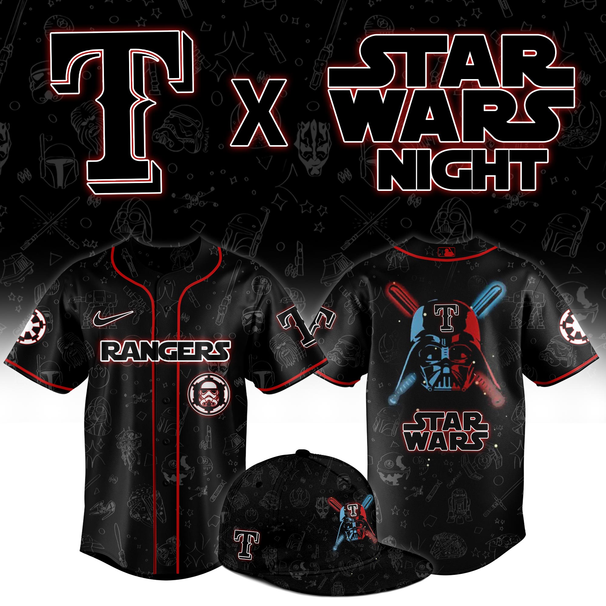 Texas Rangers 2025 Star Wars Night Limited Jersey MS06582