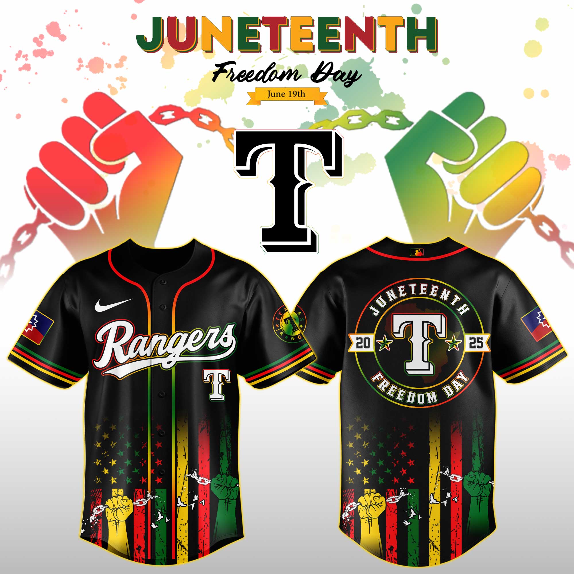 Texas Rangers Mlb X Juneteenth Day Jersey Edition Jersey 2025 PT67720