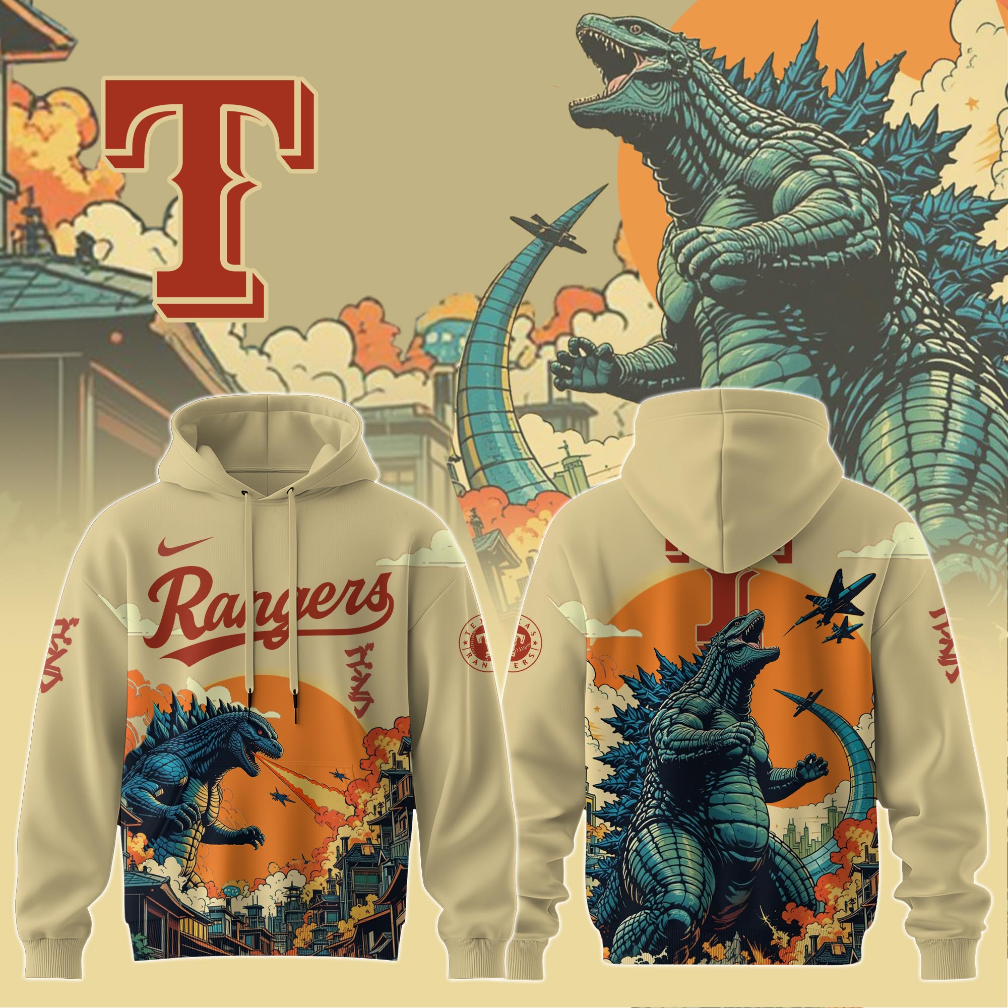 Texas Rangers Special Godzilla Limited Edition Hoodie PT72810