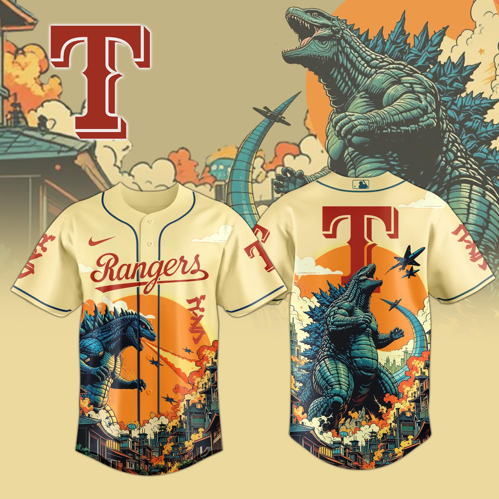 Texas Rangers Special Godzilla Limited Edition Jersey PT72841