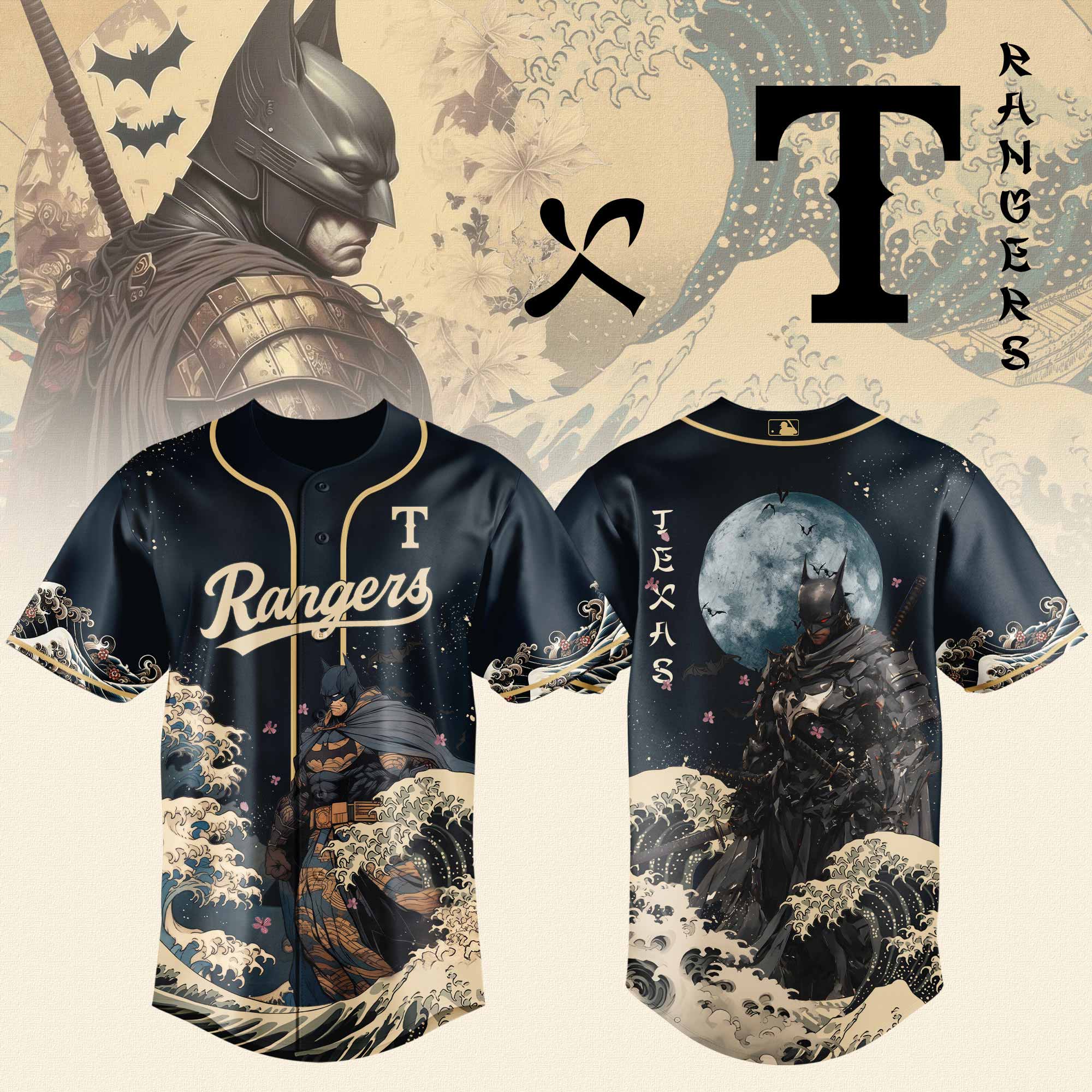 Texas Rangers x Batman Night Limited Edition Jersey 2025 PT71794