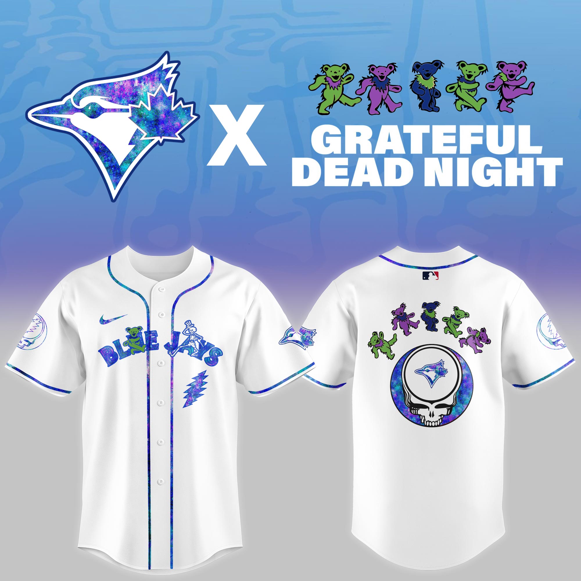 Toronto Blue Jays 2025 Grateful Dead Night Game Limited Jersey PT68337