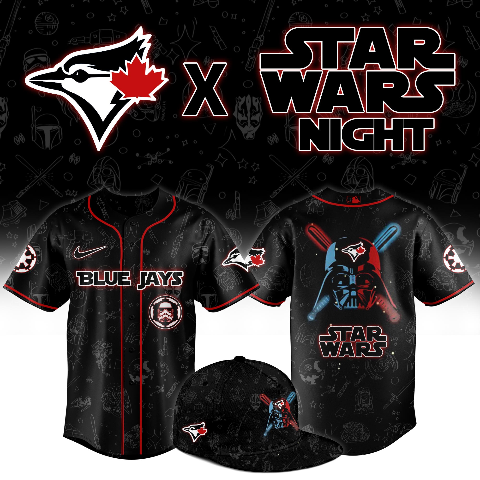 Toronto Blue Jays 2025 Star Wars Night Game Limited Jersey MS06592