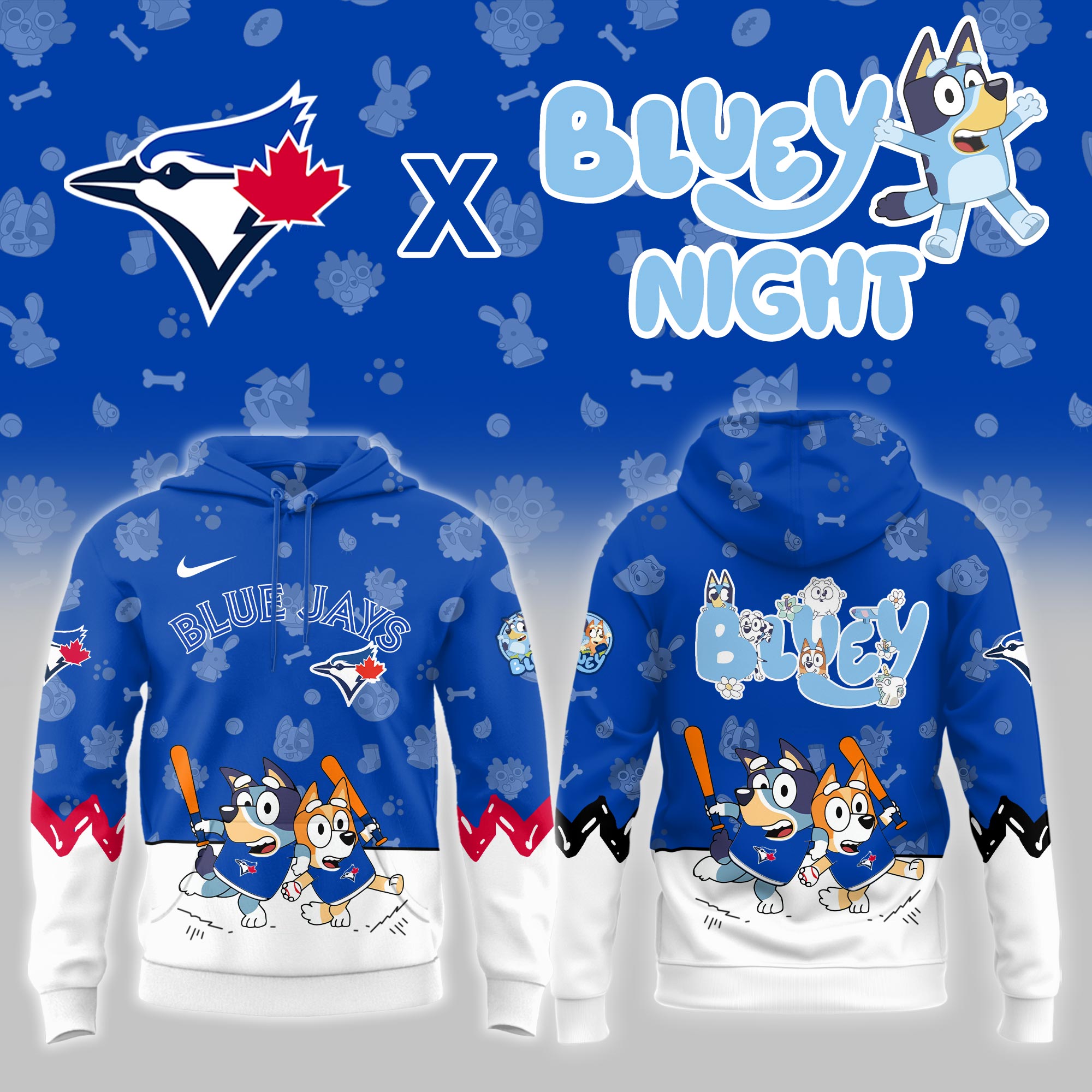 Toronto Blue Jays Bluey Theme Night Limited Hoodie PT68425