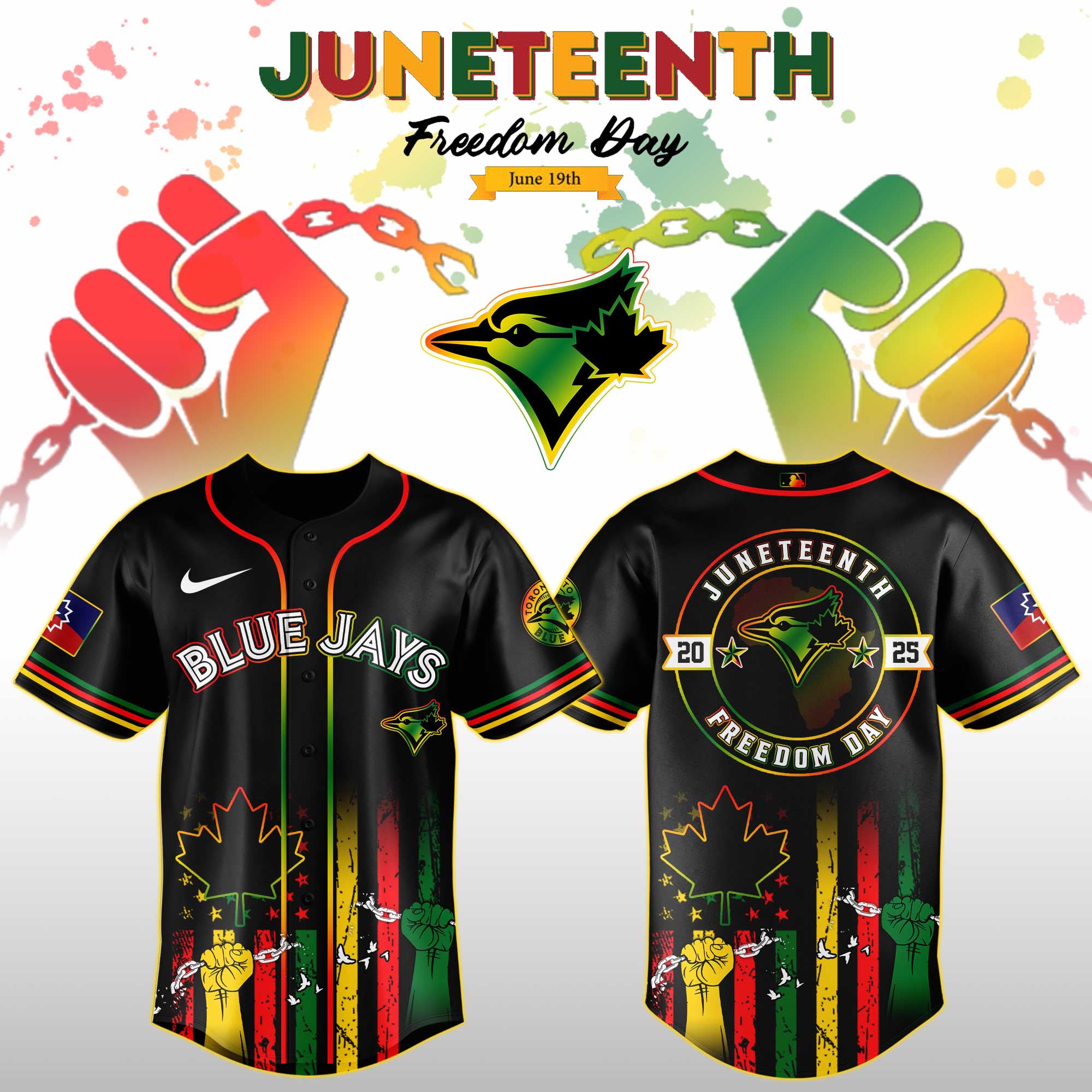 Toronto Blue Jays Mlb X Juneteenth Day Jersey Edition Jersey 2025 PT67746