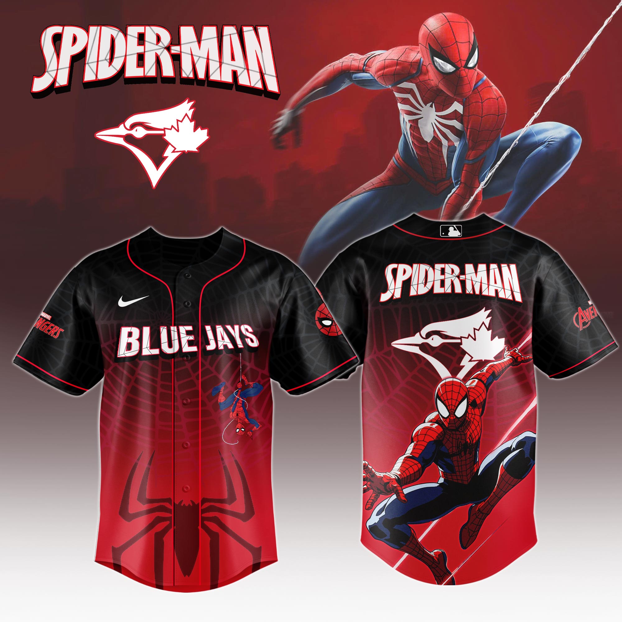 Toronto Blue Jays X Spider Man Game Night Special Edition Jersey MS06541