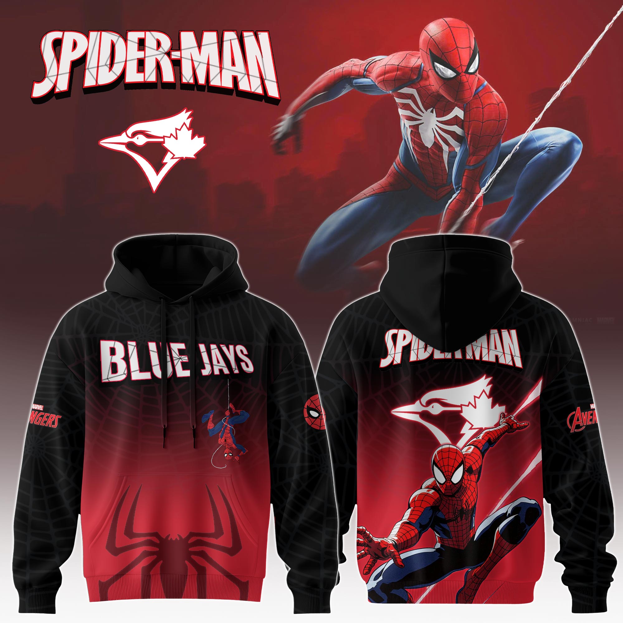 Toronto Blue Jays X Spider Man Game Night Special Edition Hoodie MS06511