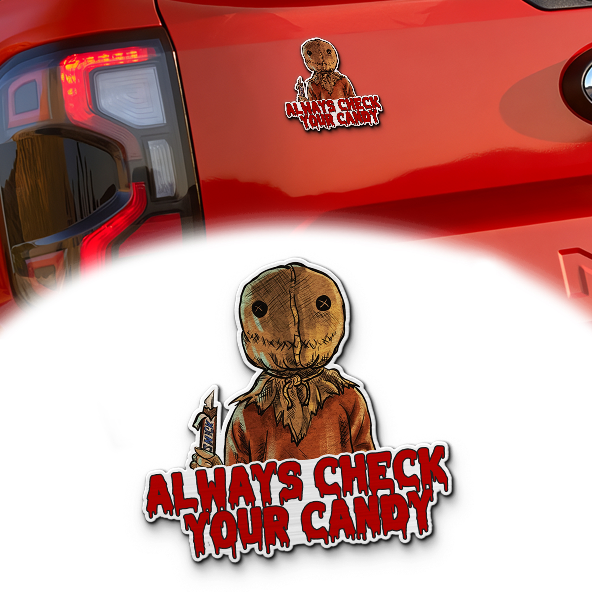 Trick R Treat Signature And Iconic Quote Edition Laser Engraved Car Emblem MS10175