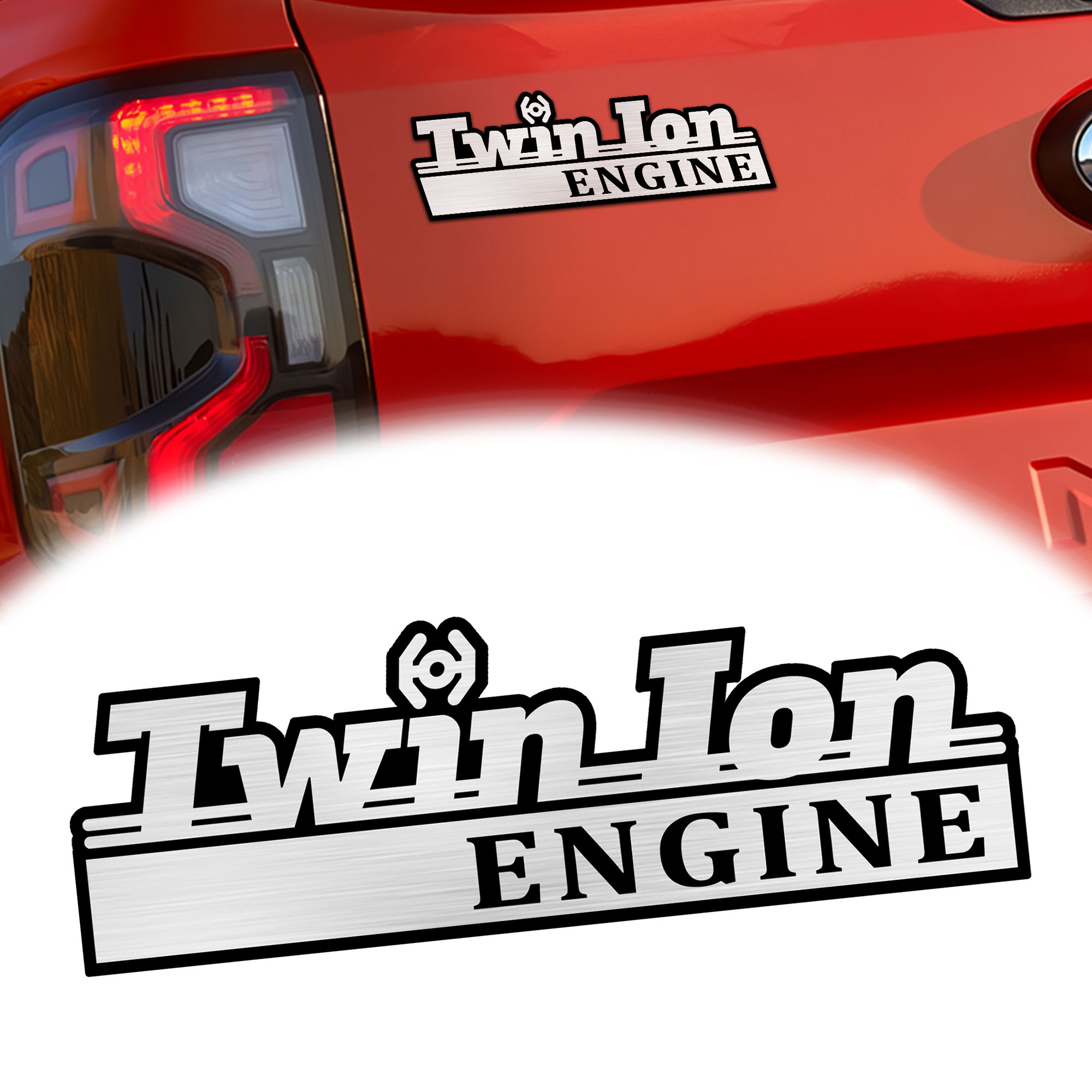 Twin Ion Engine Laser Engraved Car Emblem MS10237
