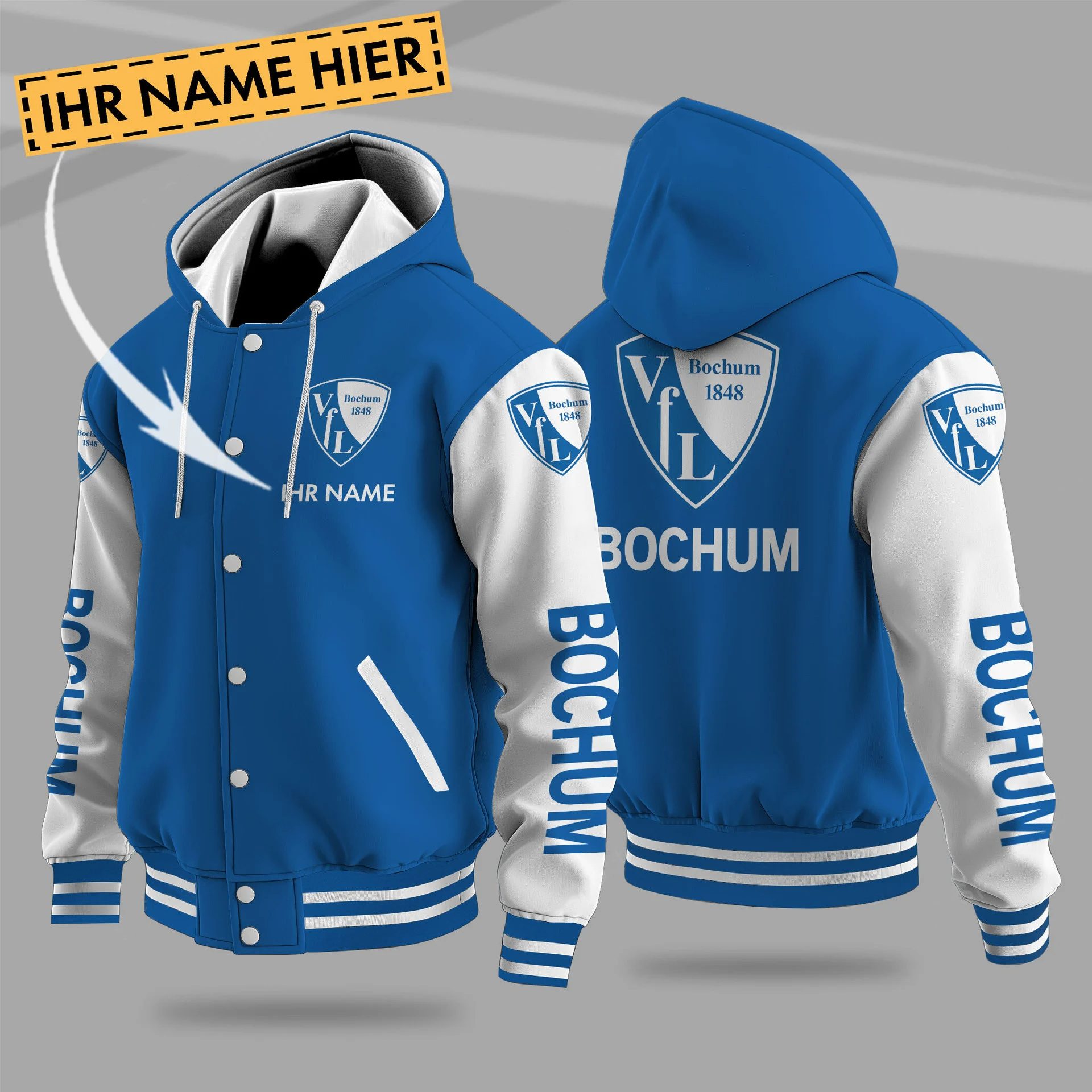 Vfl Bochum 1848 Hooded Baseball Jacket PT71295