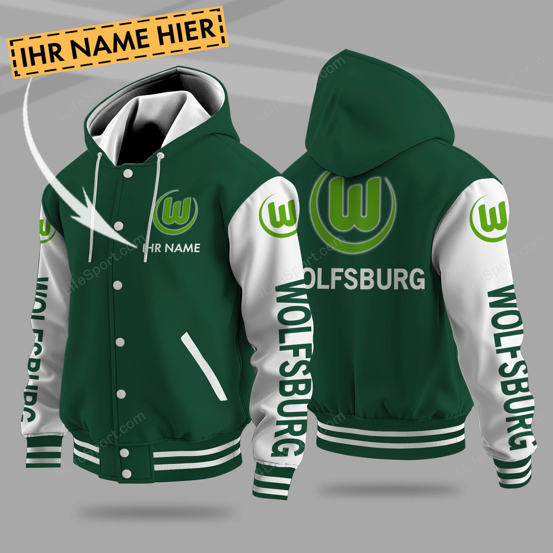 Vfl Wolfsburg Hooded Baseball Jacket PT71297