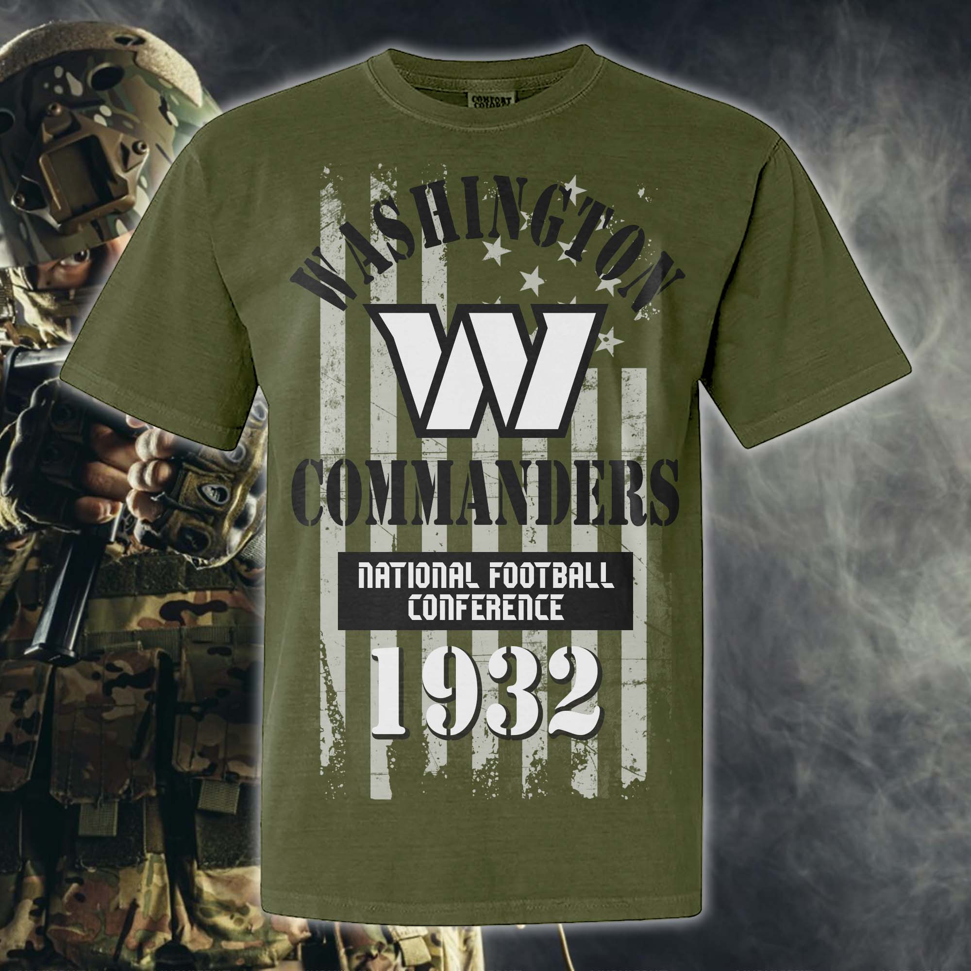 Washington Commanders Green Armed Forces NFL T-shirt PT67872