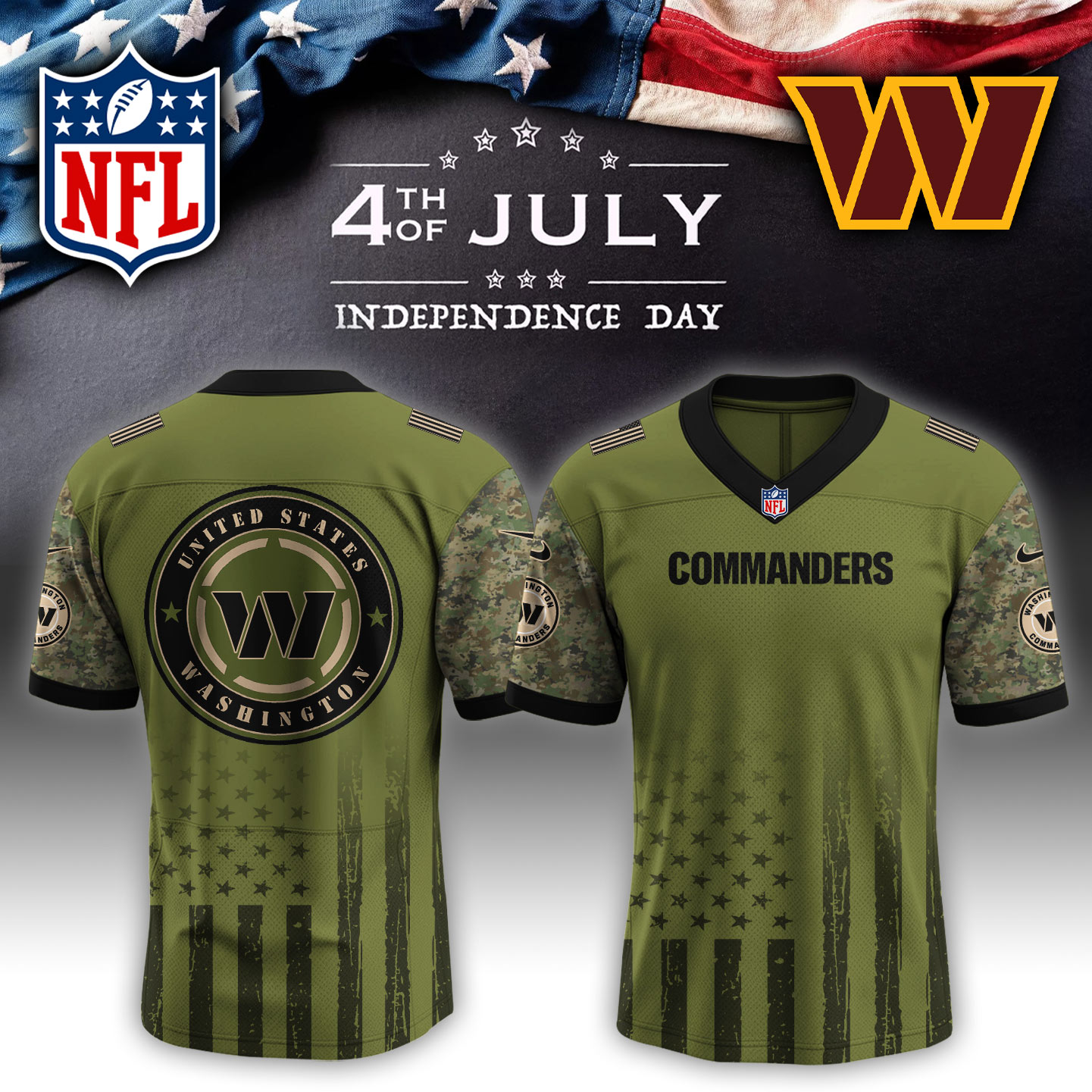 Washington Commanders NFL x Independent Day Jersey PT70248
