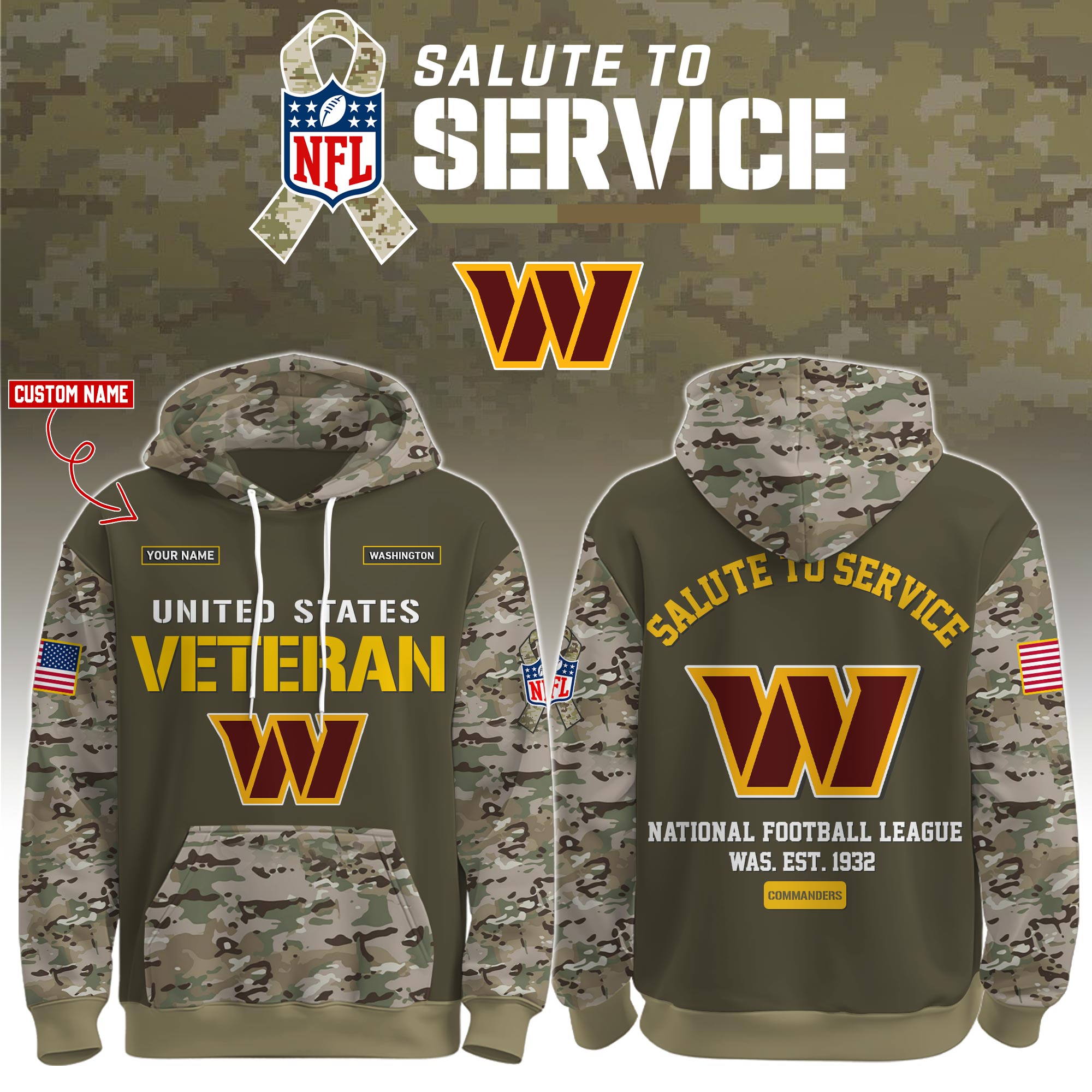 Washington Commanders Veteran Birthday Limited Editions Ver 3 PT76130