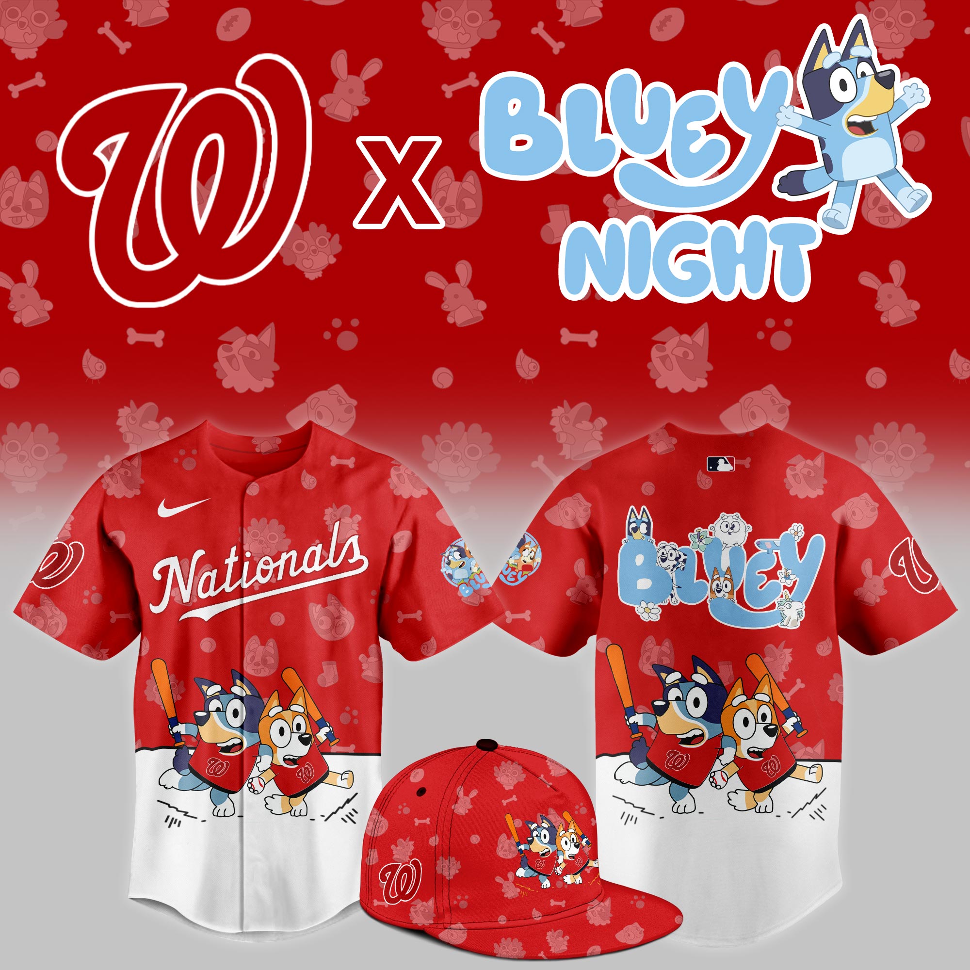 Washington Nationals 2025 Bluey Night Event Limited Jersey PT68368