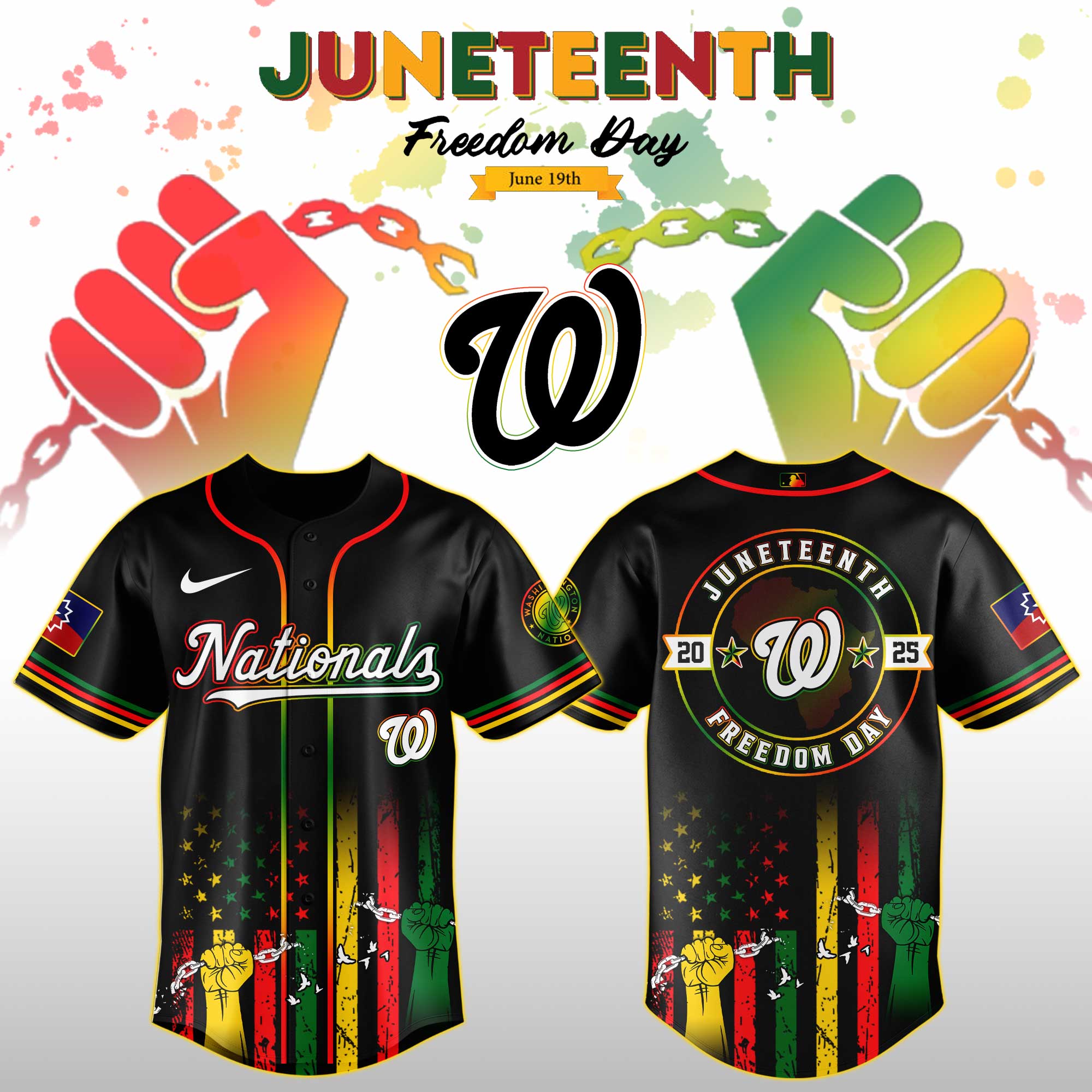 Washington Nationals Mlb X Juneteenth Day Jersey Edition Jersey 2025 PT67729