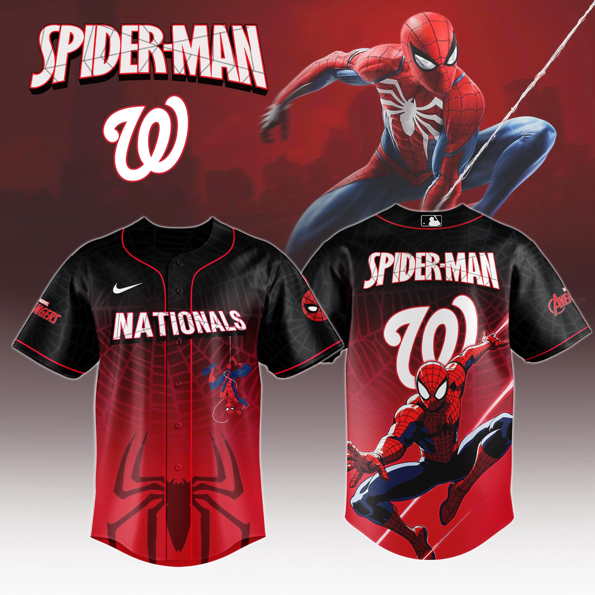 Washington Nationals X Spider Man Game Night Special Edition Jersey MS06562